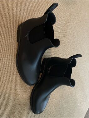 Nice black rubber boot cuts